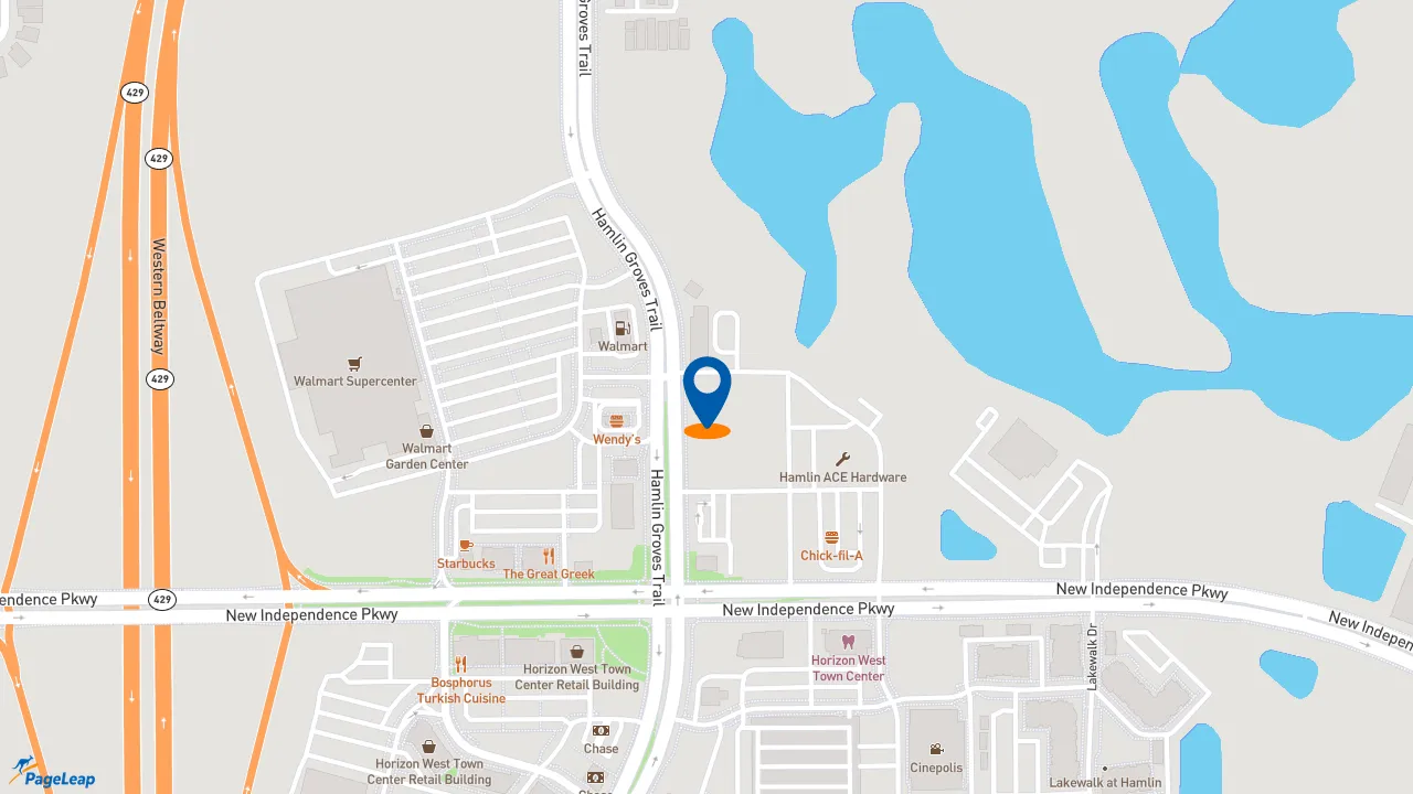 https://pageleap.com map showing location of Taco Bell in Winter Garden.