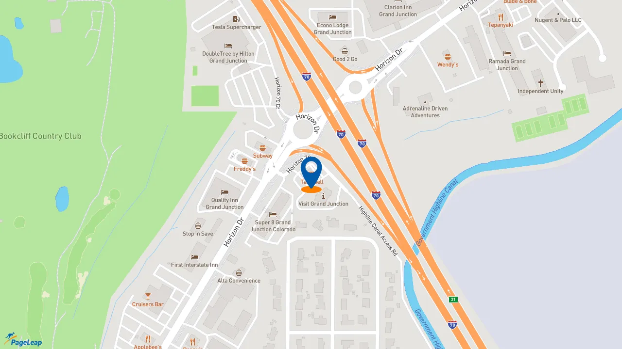 https://pageleap.com map showing location of Taco Bell in Grand Junction.