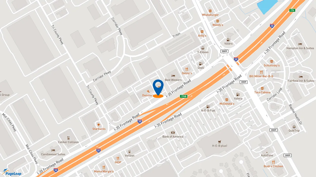 https://pageleap.com map showing location of Taco Bell in Schertz.