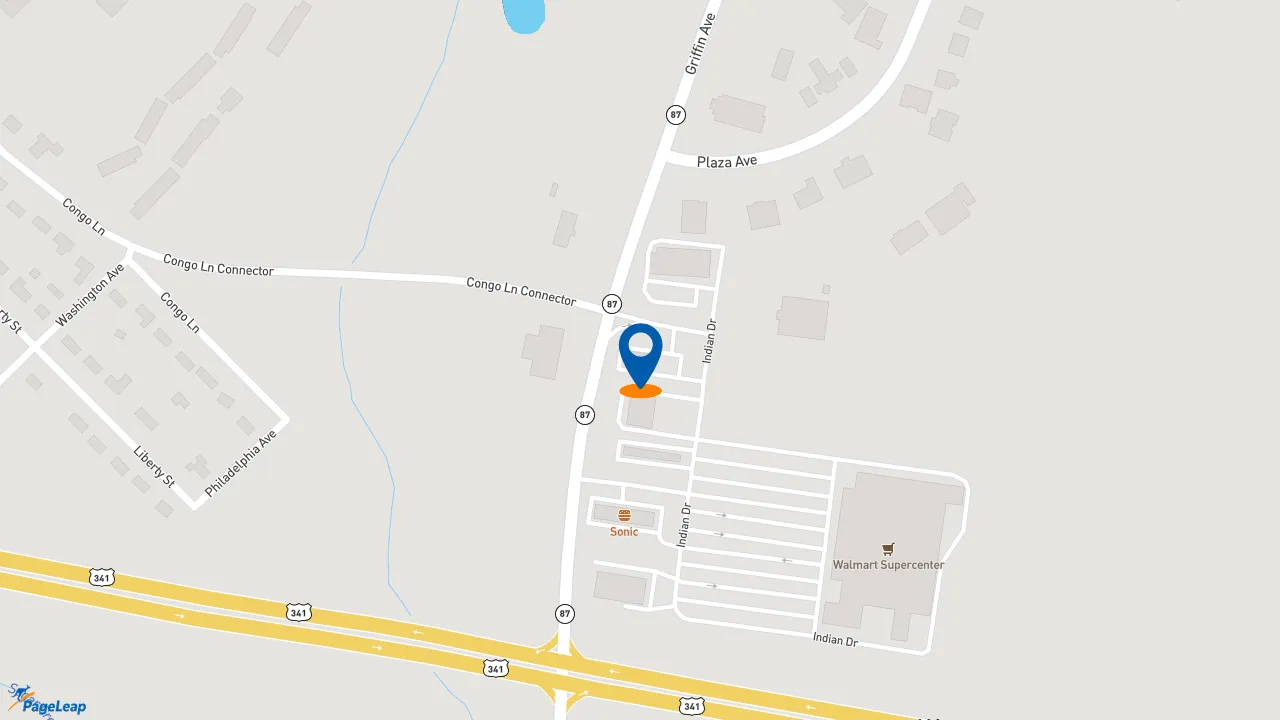 https://pageleap.com map showing location of Taco Bell in Eastman.