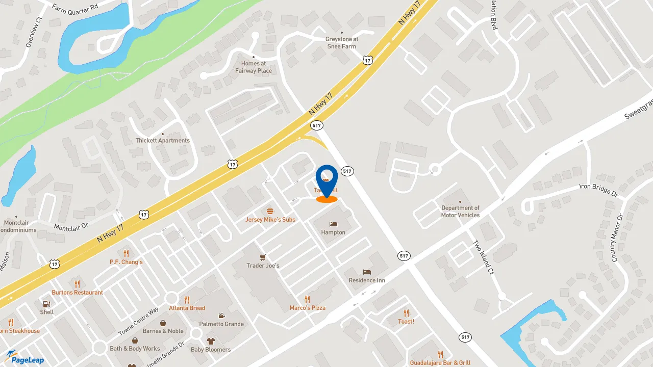 https://pageleap.com map showing location of Taco Bell in Mount Pleasant.