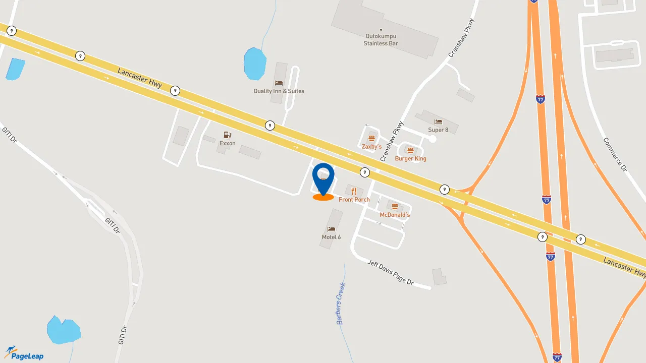 https://pageleap.com map showing location of Taco Bell / KFC in Richburg.