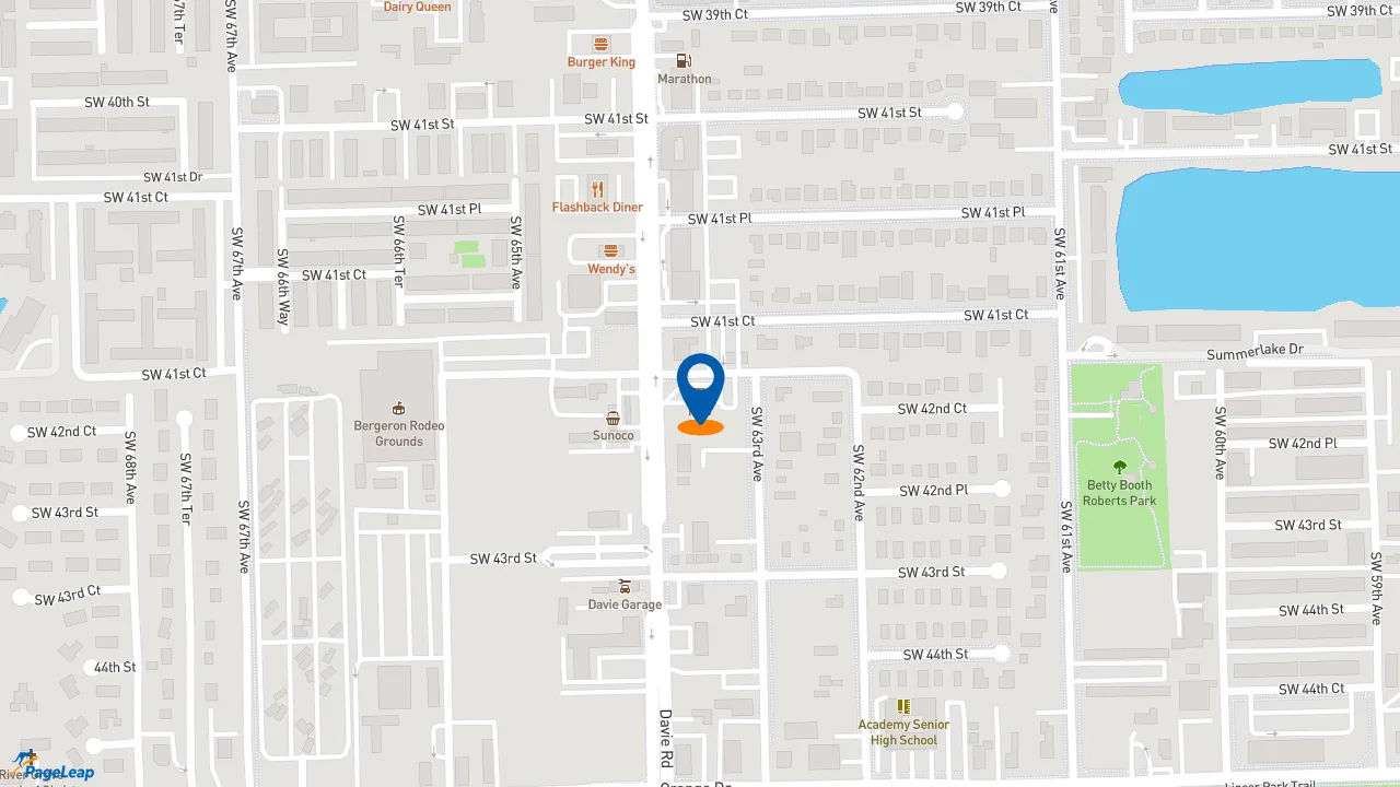 https://pageleap.com map showing location of Taco Bell / KFC in Davie.