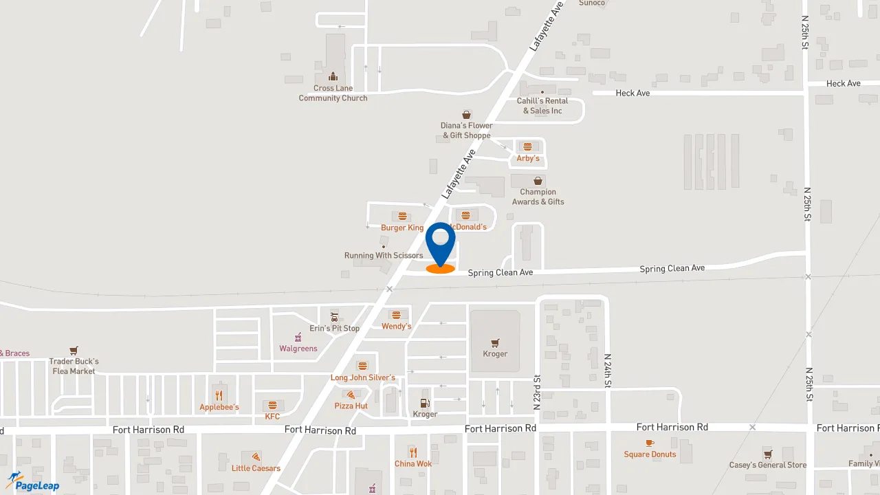 https://pageleap.com map showing location of Taco Bell in Terre Haute.