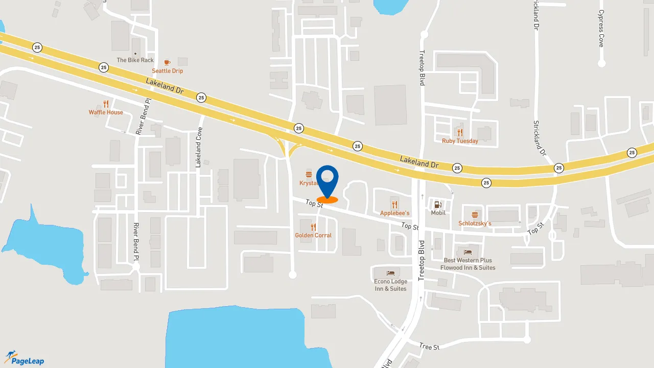 https://pageleap.com map showing location of Taco Bell in Flowood.