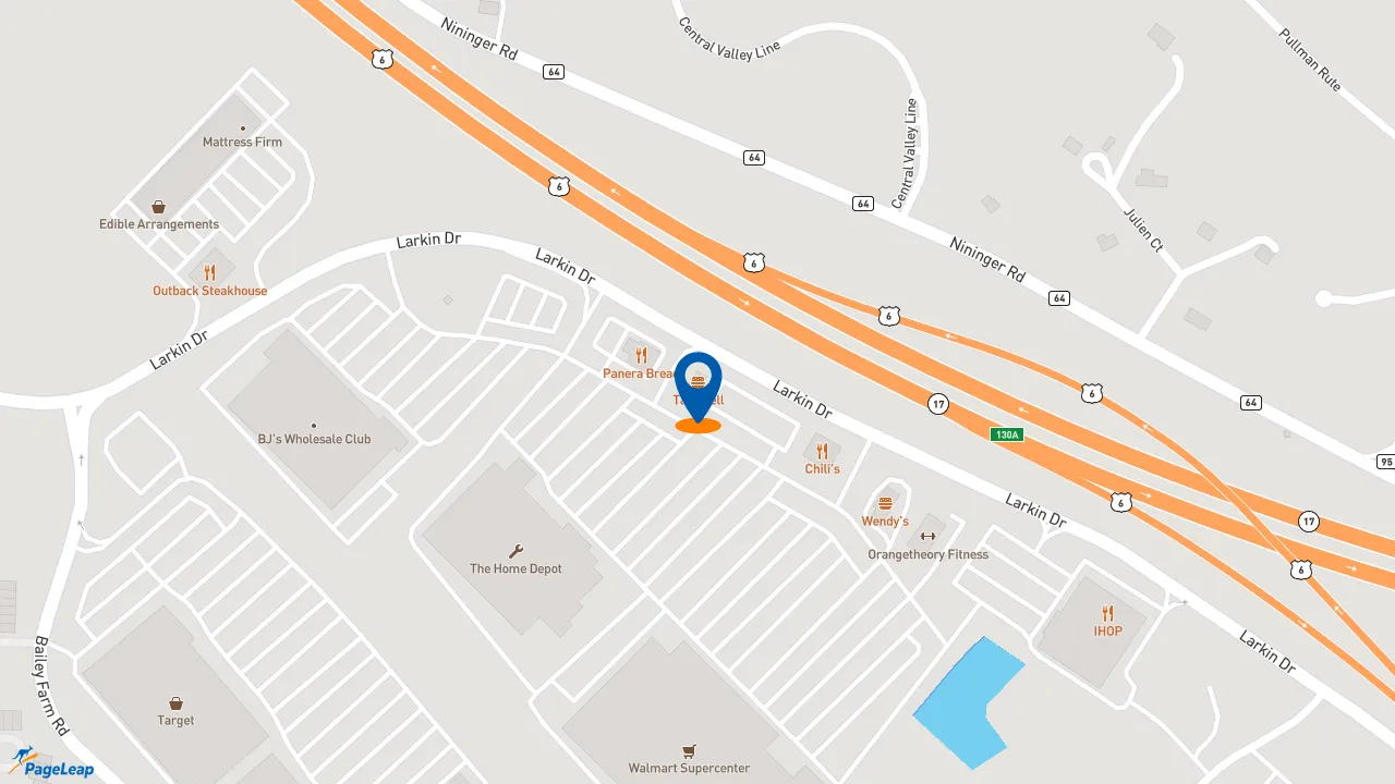 https://pageleap.com map showing location of Taco Bell in Monroe.