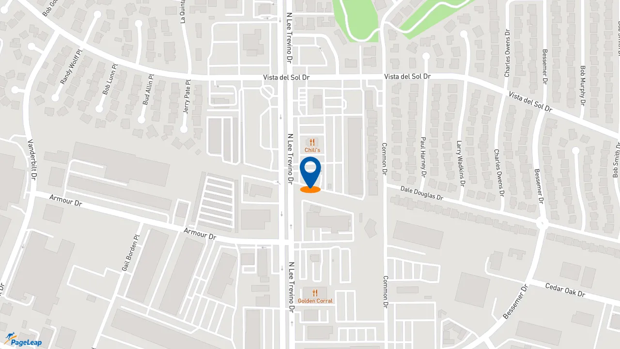 https://pageleap.com map showing location of Taco Bell in El Paso.