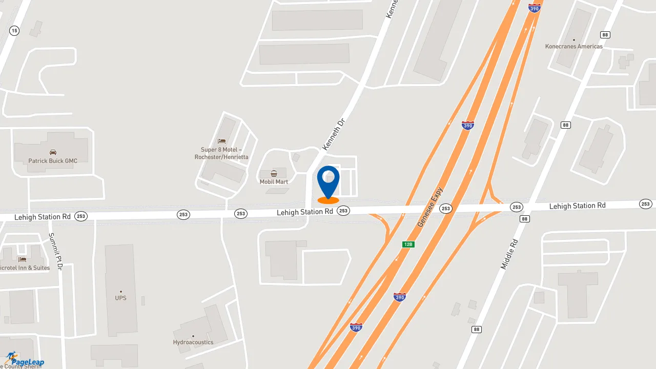 https://pageleap.com map showing location of Taco Bell in Henrietta.