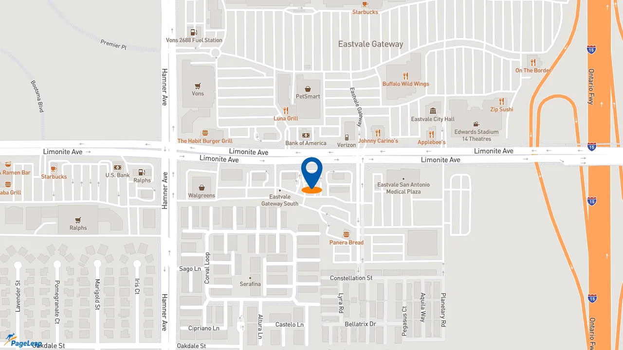 https://pageleap.com map showing location of Taco Bell in Mira Loma.