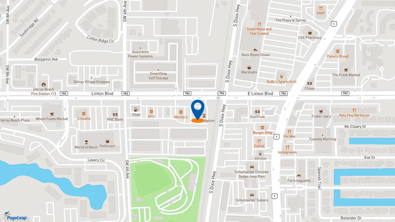 https://pageleap.com map showing location of Taco Bell in Delray Beach.
