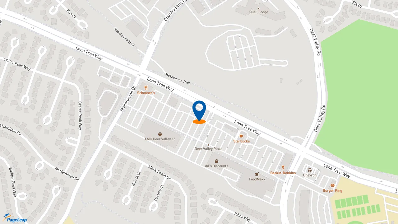 https://pageleap.com map showing location of Taco Bell in Antioch.