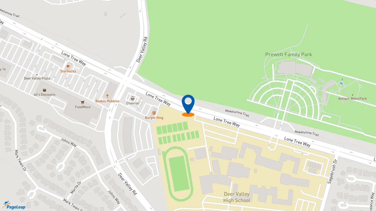 https://pageleap.com map showing location of Taco Bell in Antioch.
