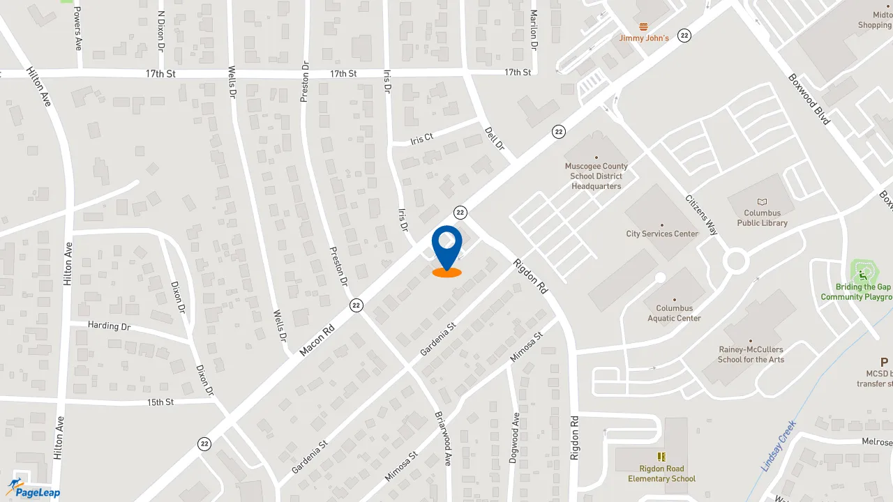 https://pageleap.com map showing location of Taco Bell in Columbus.