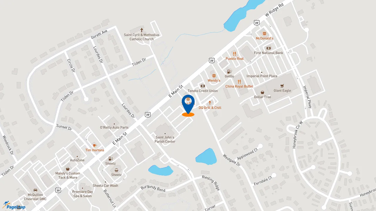 https://pageleap.com map showing location of Taco Bell in Girard.