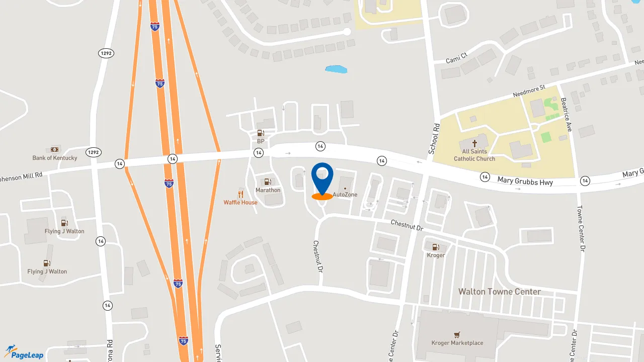 https://pageleap.com map showing location of Taco Bell in Walton.