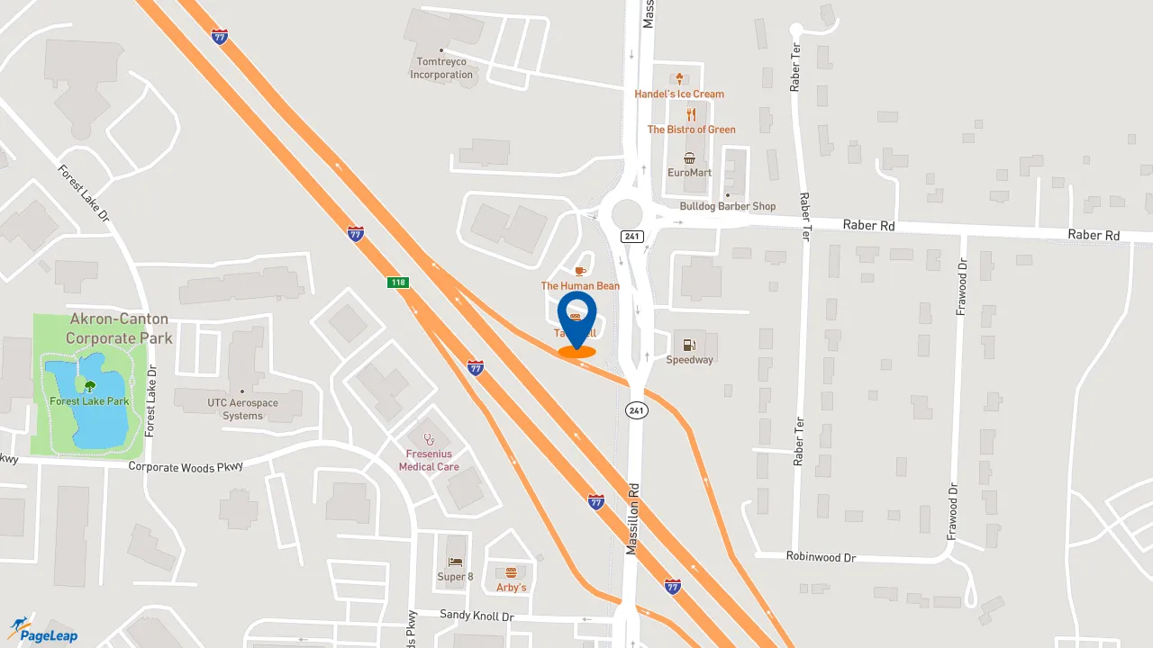 https://pageleap.com map showing location of Taco Bell in Uniontown.