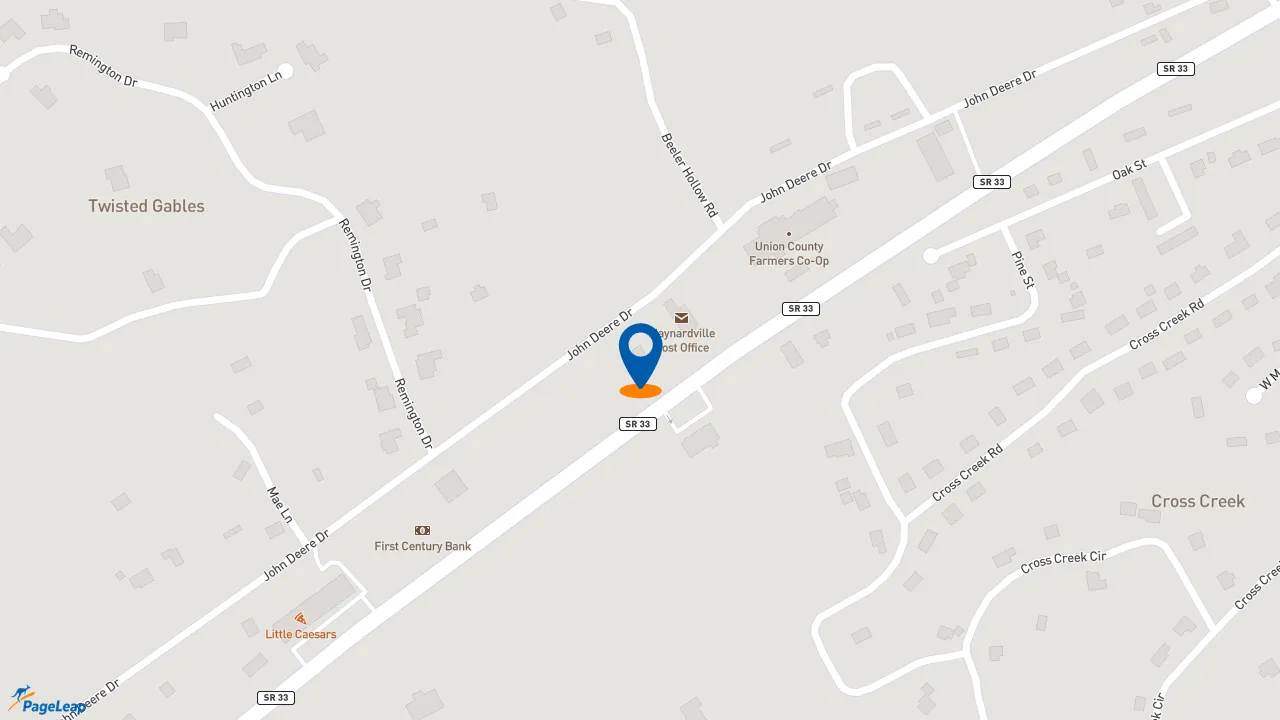 https://pageleap.com map showing location of Taco Bell in Knoxville.