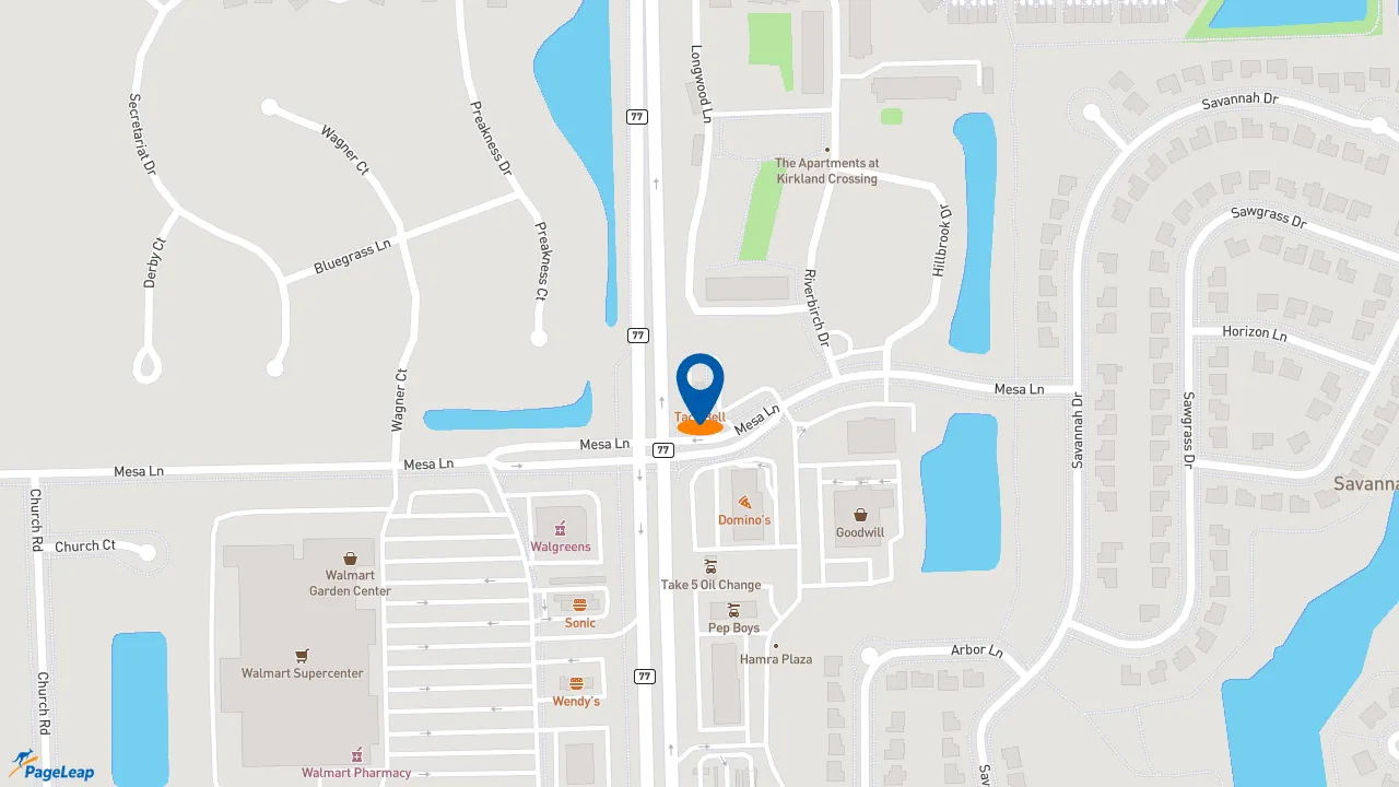 https://pageleap.com map showing location of Taco Bell in Aurora.