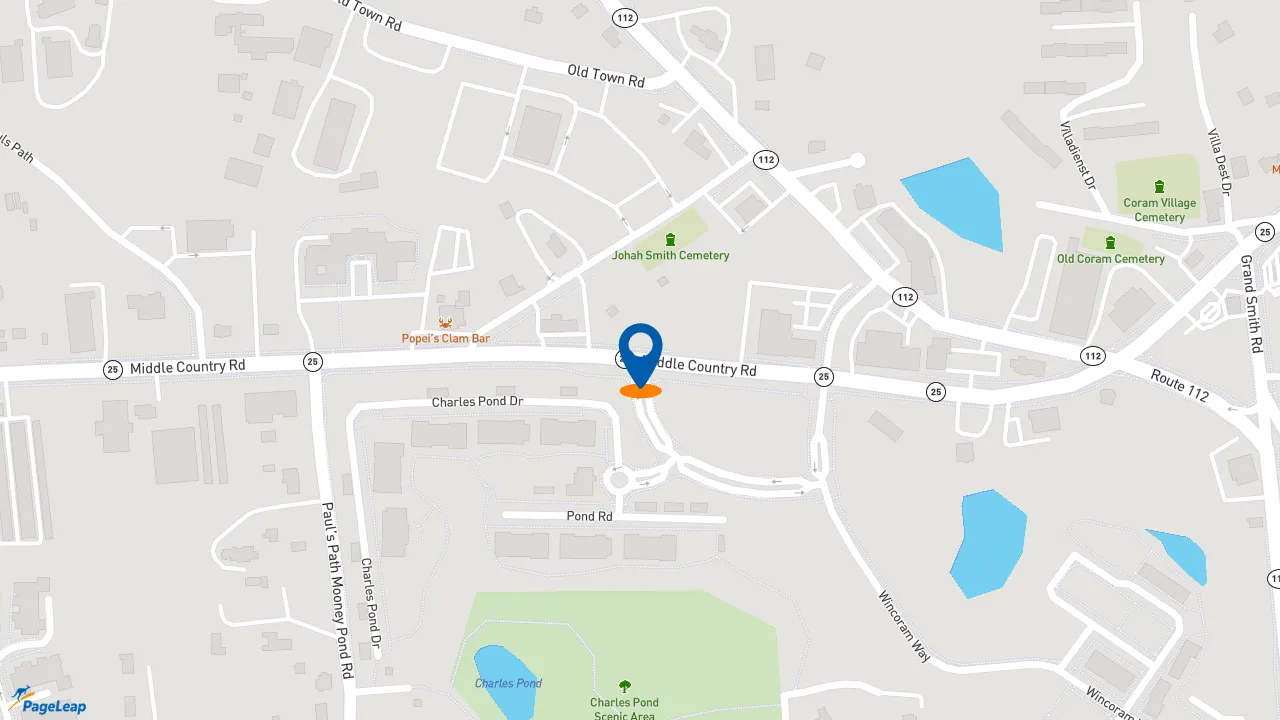 https://pageleap.com map showing location of Taco Bell in Coram.