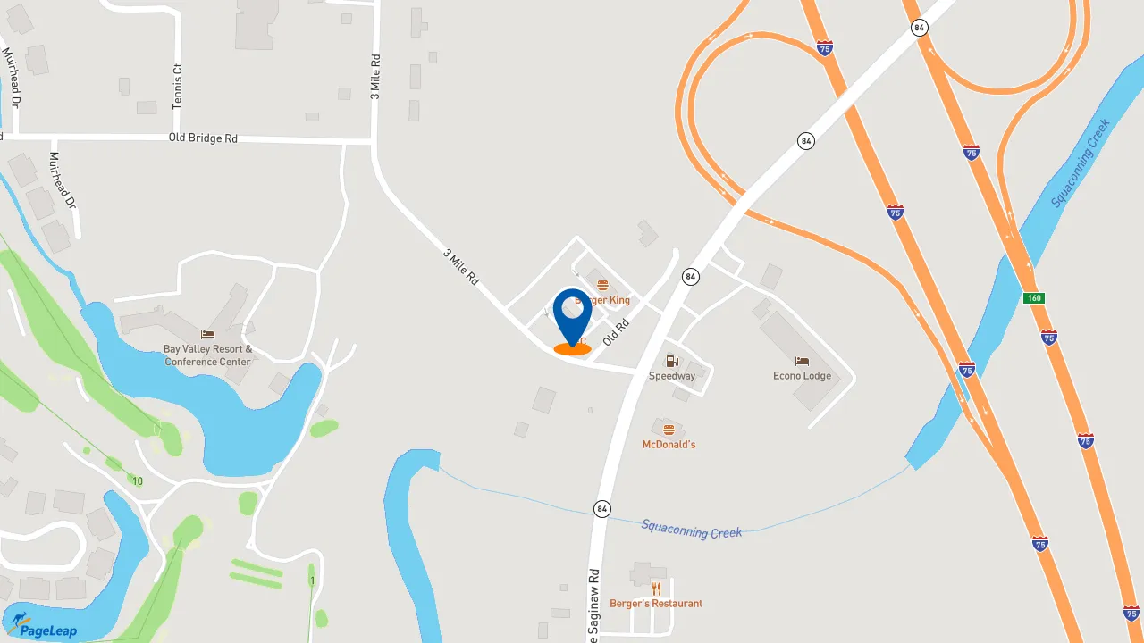 https://pageleap.com map showing location of Taco Bell in Bay City.
