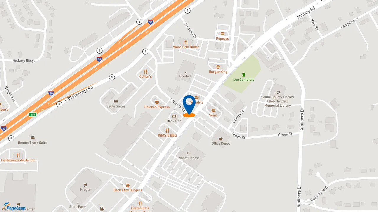 https://pageleap.com map showing location of Taco Bell in Benton.