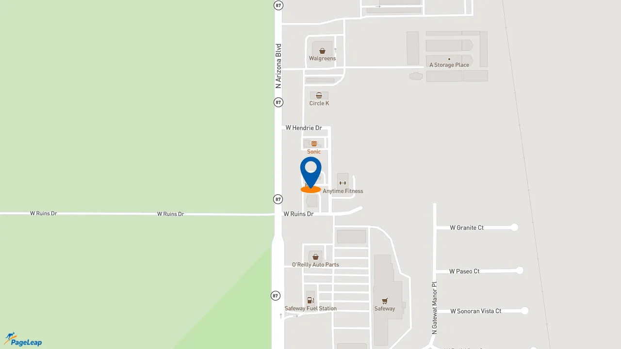 https://pageleap.com map showing location of Taco Bell in Coolidge.