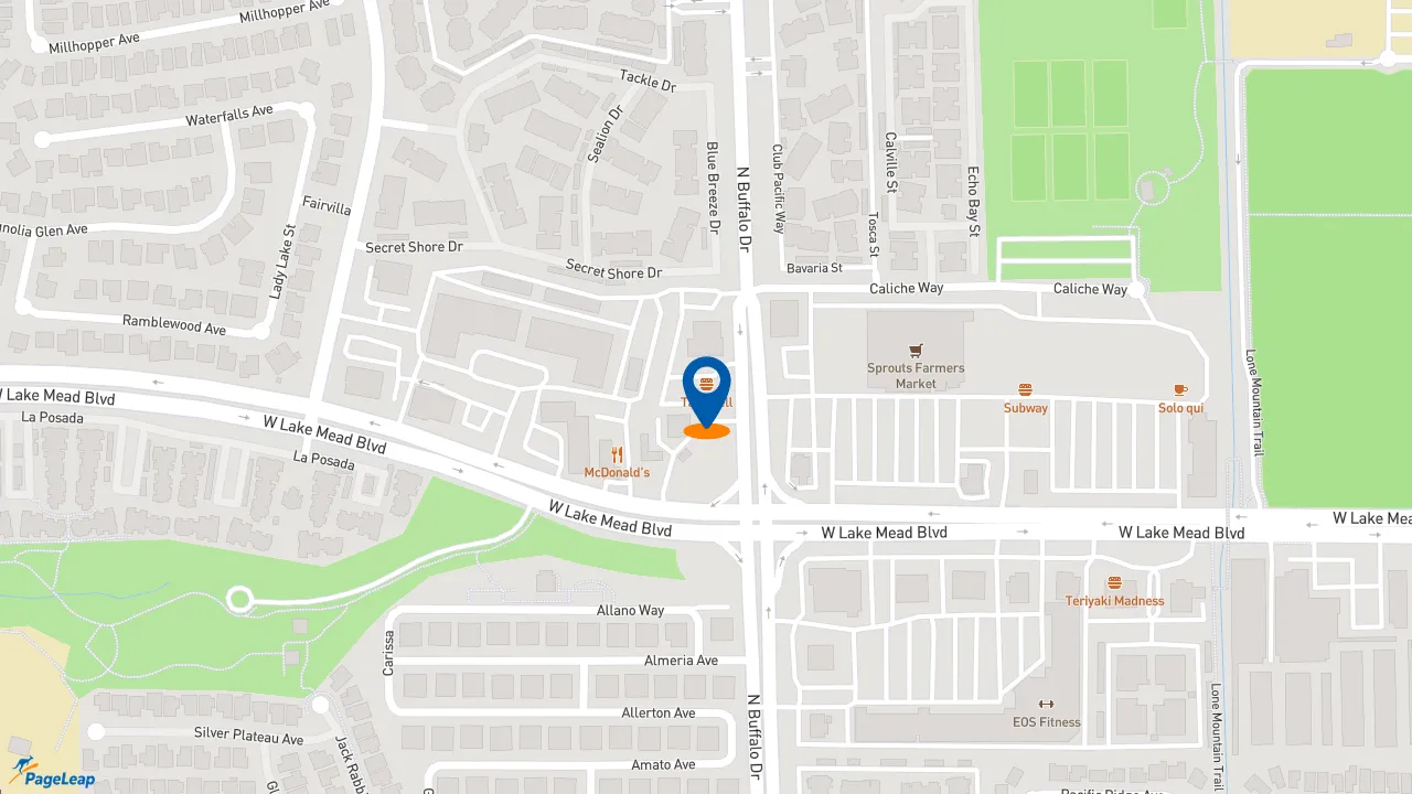 https://pageleap.com map showing location of Taco Bell in Las Vegas.