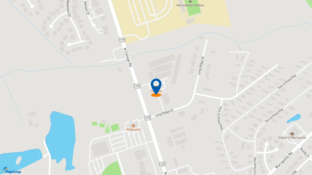 https://pageleap.com map showing location of Taco Bell in Wilmington.