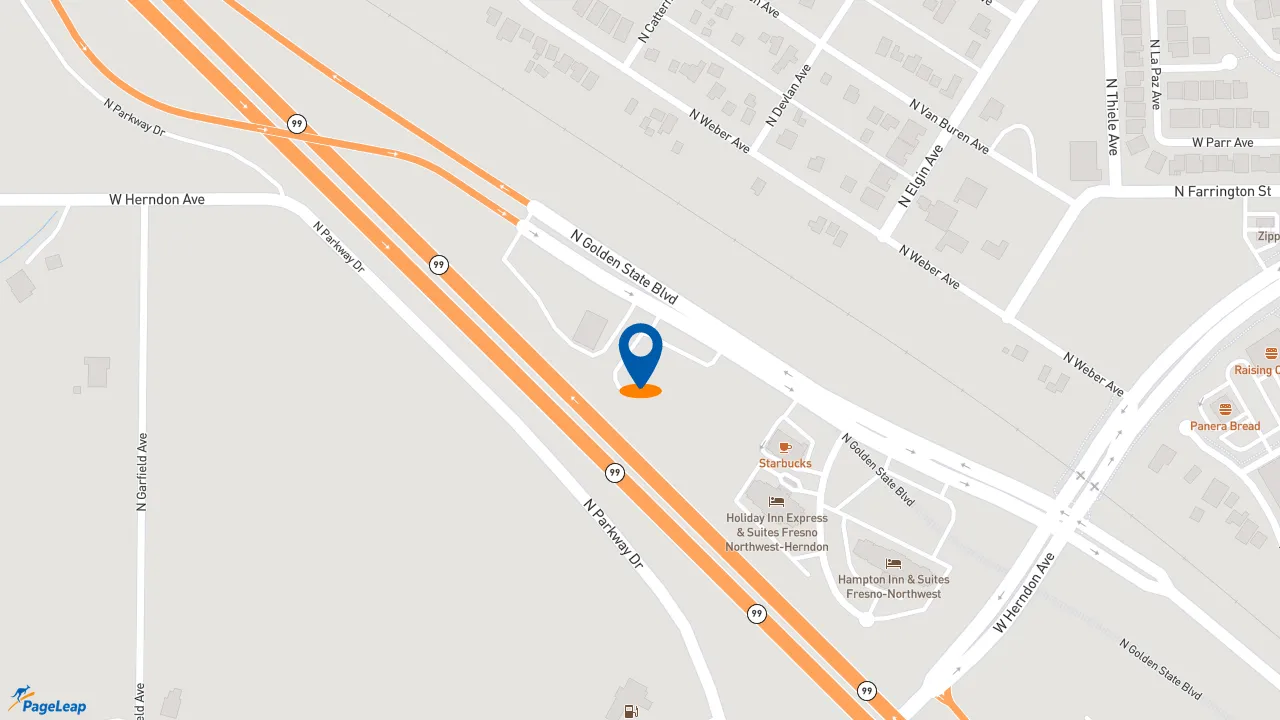 https://pageleap.com map showing location of Taco Bell in Fresno.