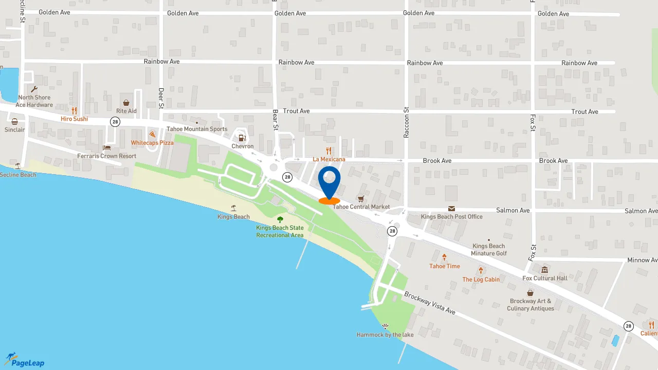 https://pageleap.com map showing location of Taco Bell in Kings Beach.