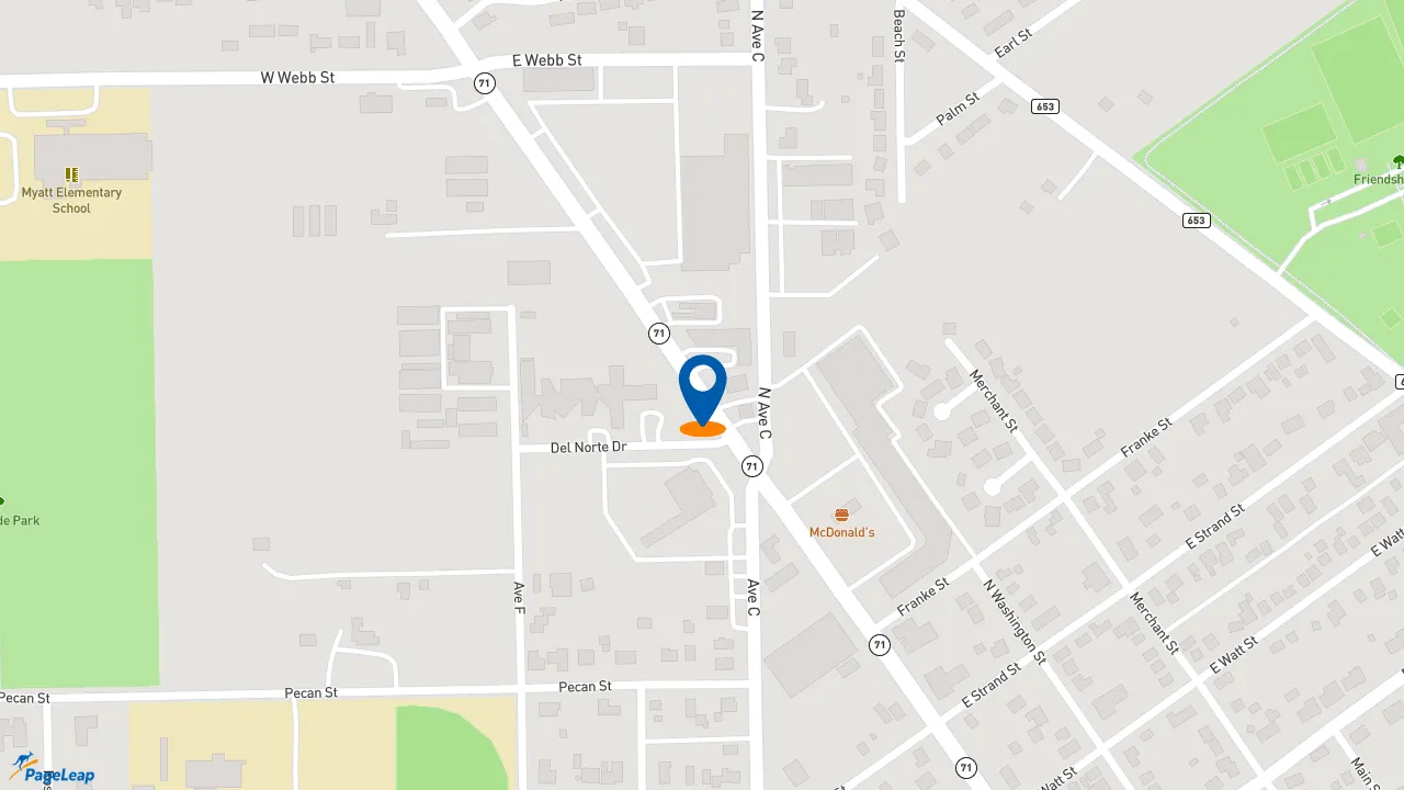 https://pageleap.com map showing location of Taco Bell in El Campo.