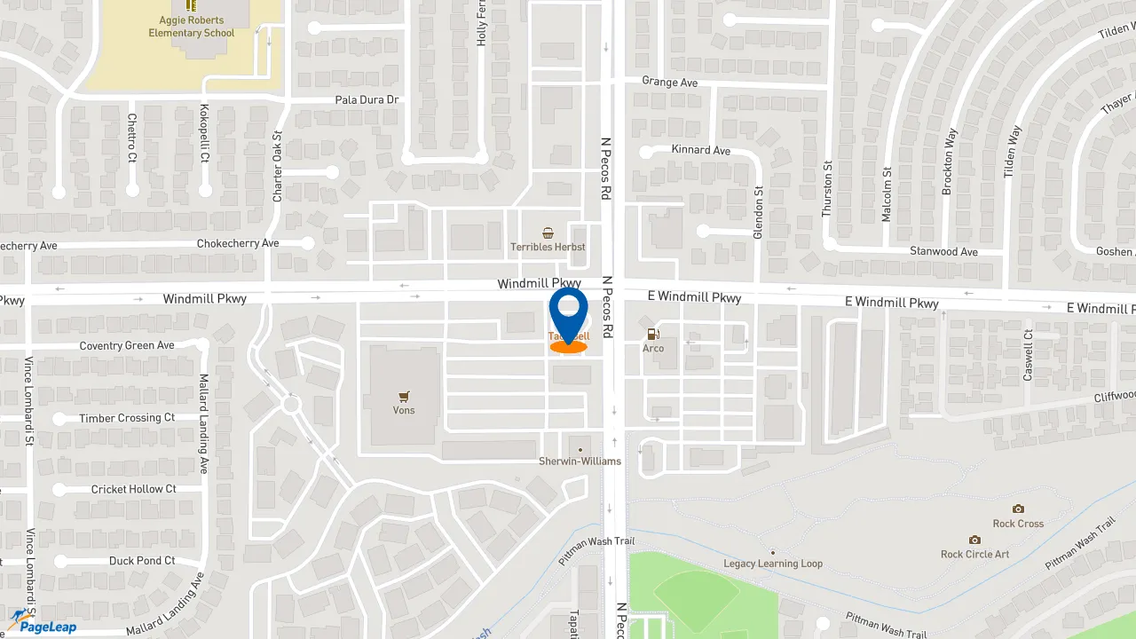 https://pageleap.com map showing location of Taco Bell in Henderson.