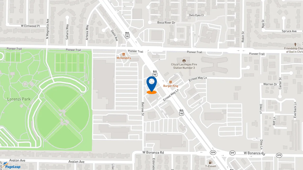 https://pageleap.com map showing location of Taco Bell in Las Vegas.
