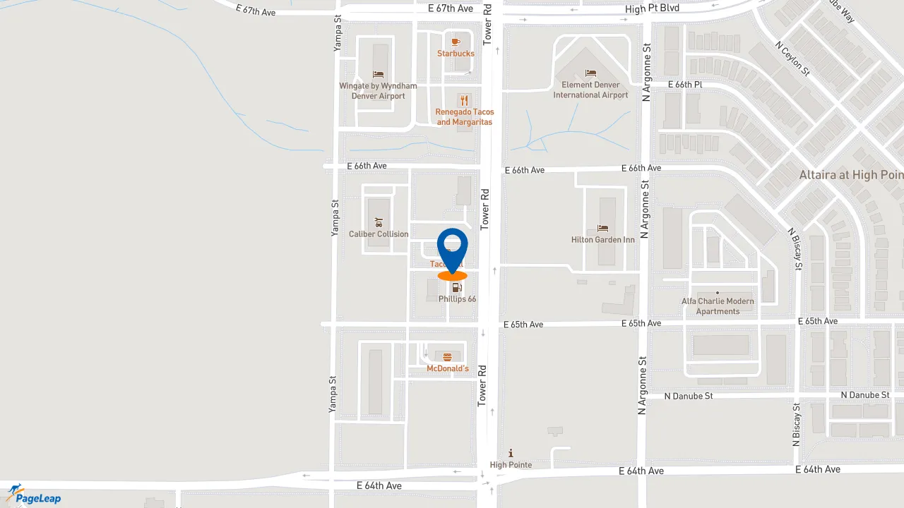 https://pageleap.com map showing location of Taco Bell in Denver.