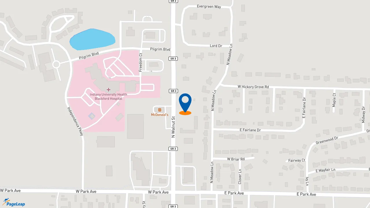 https://pageleap.com map showing location of Taco Bell in Hartford City.