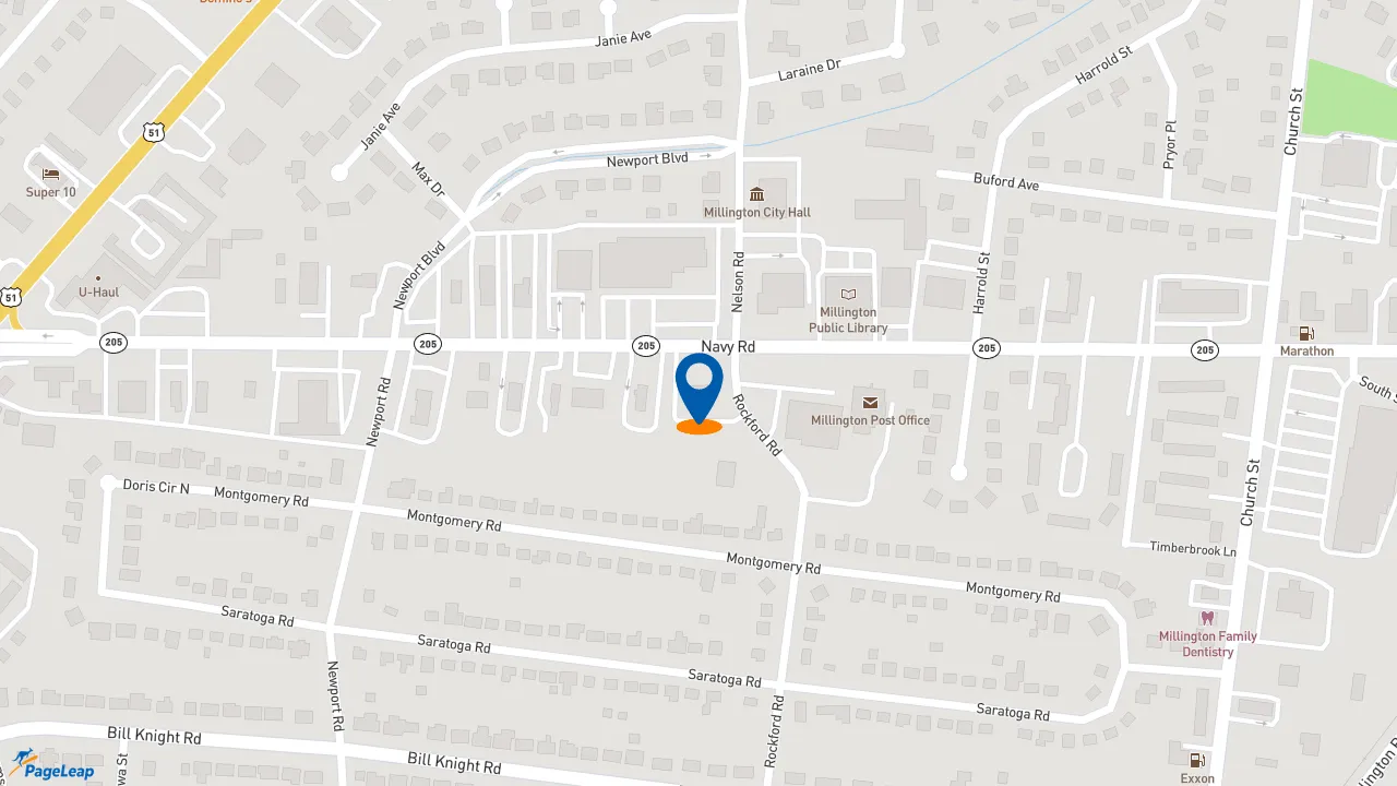 https://pageleap.com map showing location of Taco Bell in Millington.
