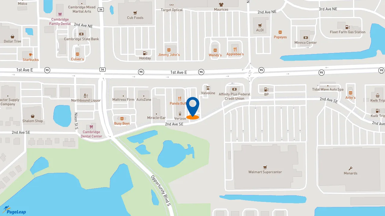 https://pageleap.com map showing location of Taco Bell in Cambridge.