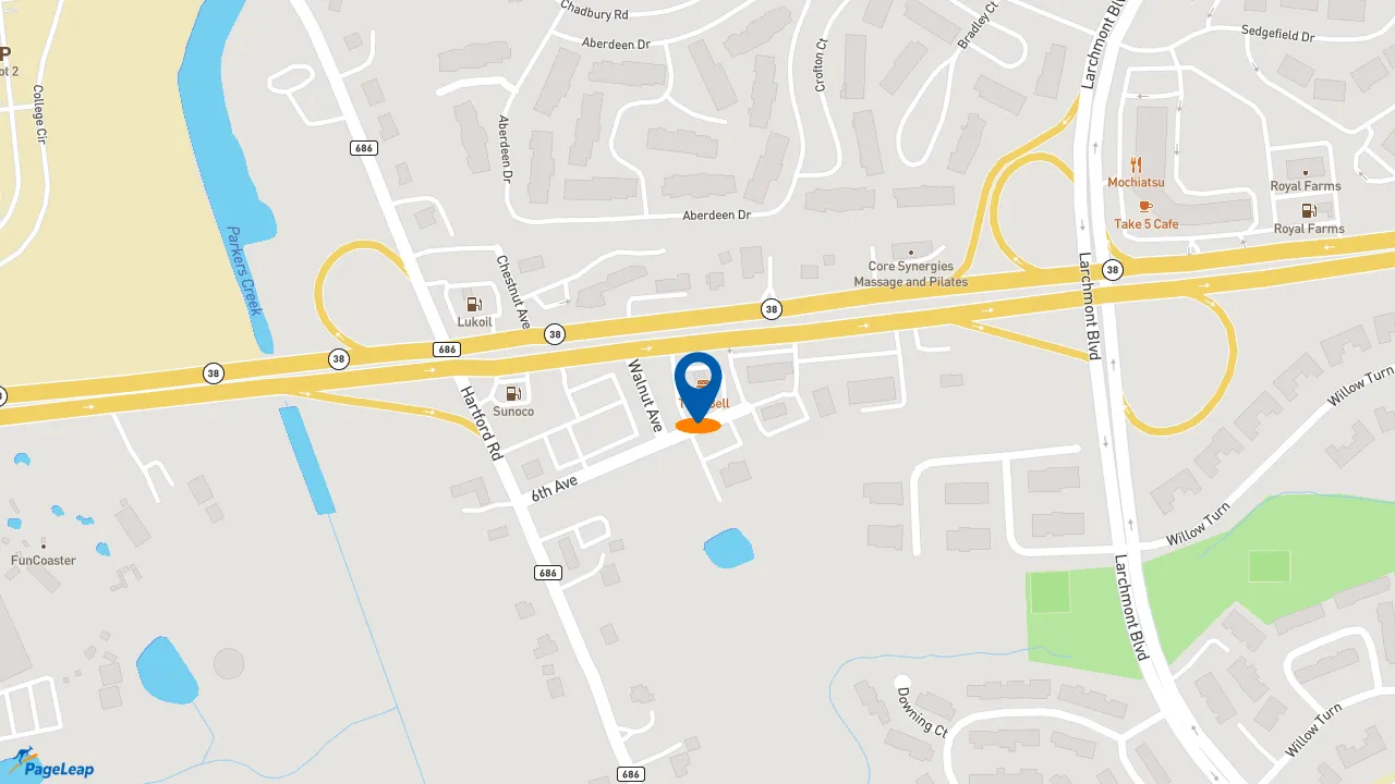 https://pageleap.com map showing location of Taco Bell in Ramblewood.