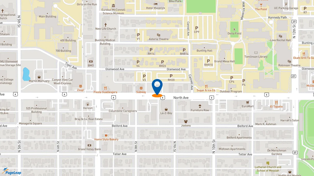 https://pageleap.com map showing location of Taco Bell in Grand Junction.