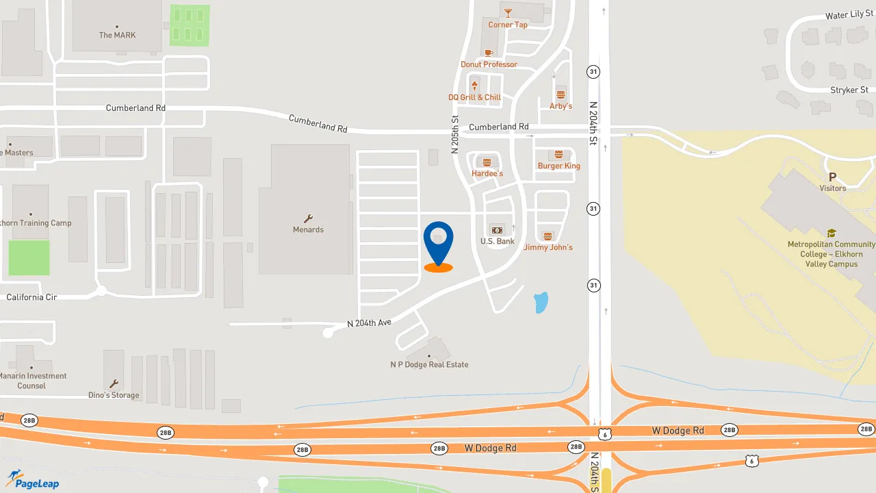 https://pageleap.com map showing location of Taco Bell in Elkhorn.