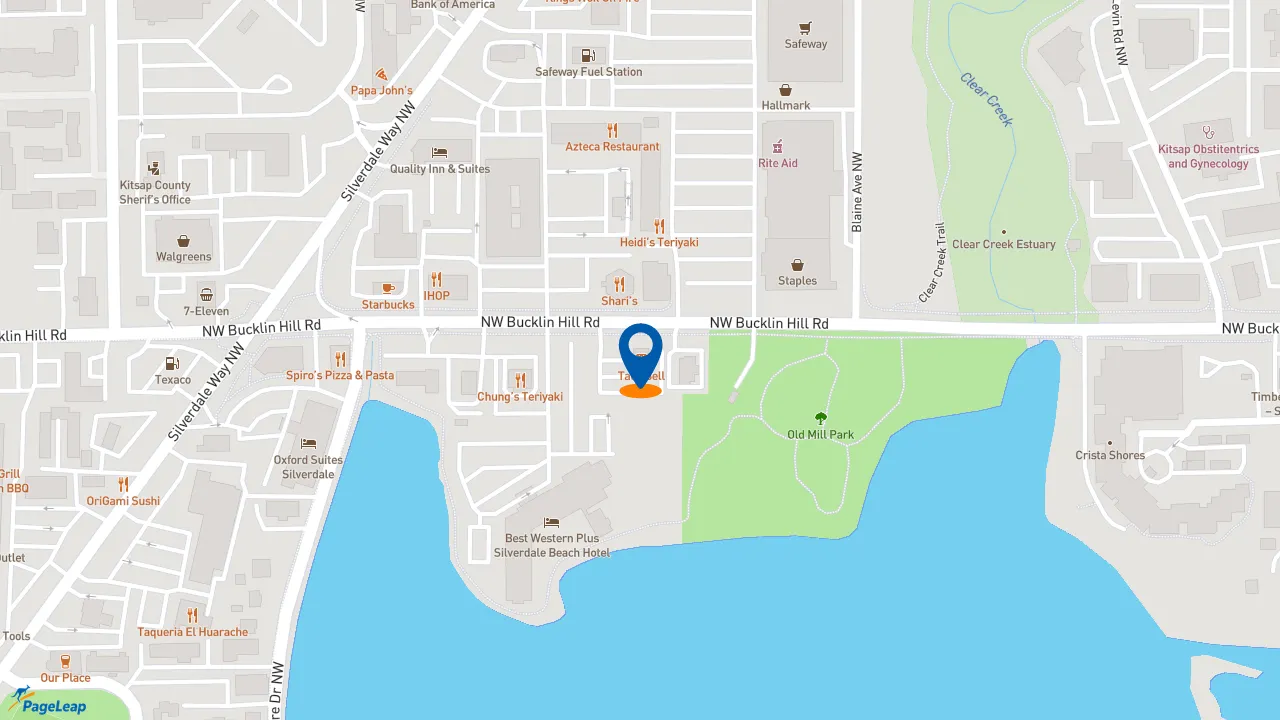 https://pageleap.com map showing location of Taco Bell in Silverdale.