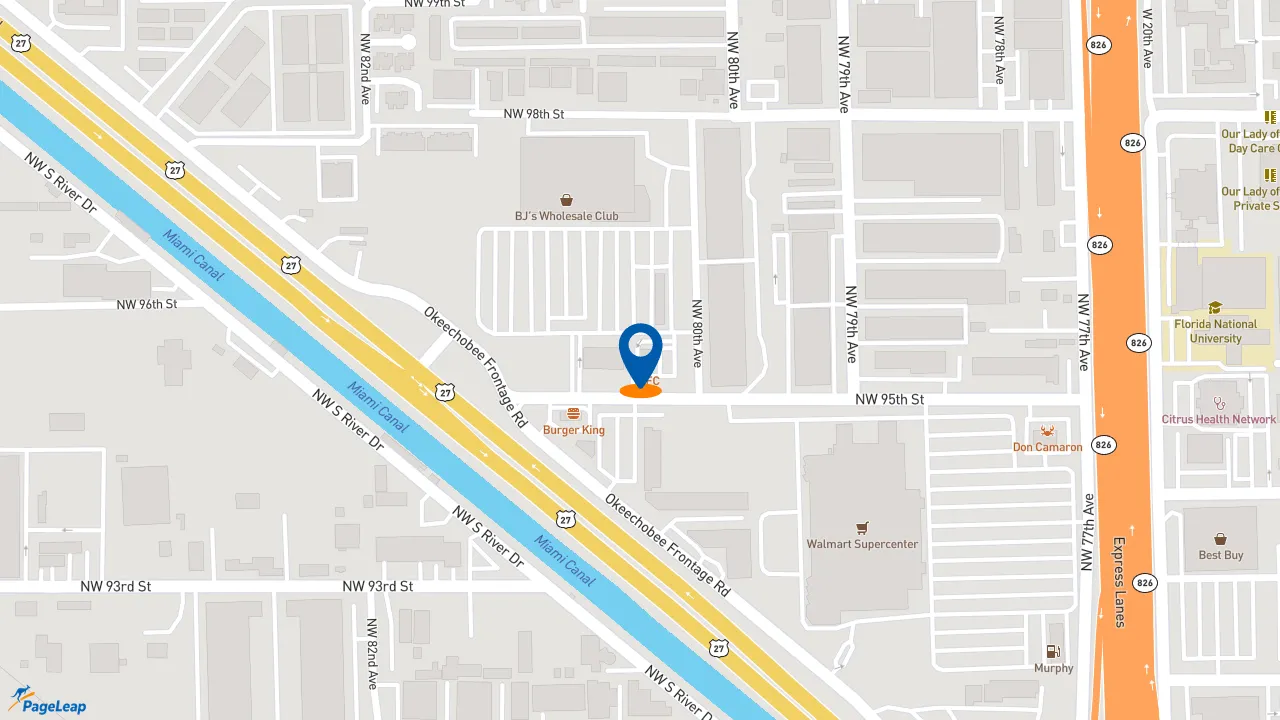 https://pageleap.com map showing location of Taco Bell in Hialeah Gardens.