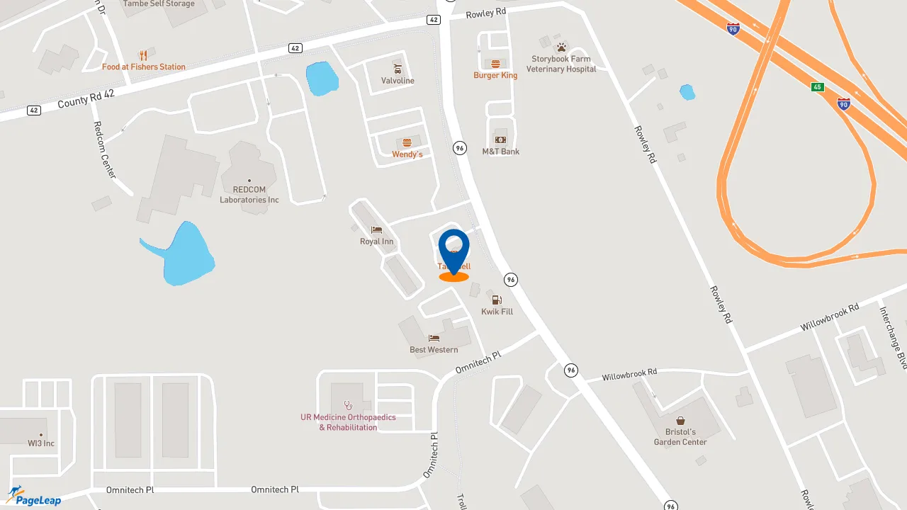 https://pageleap.com map showing location of Taco Bell in Victor.