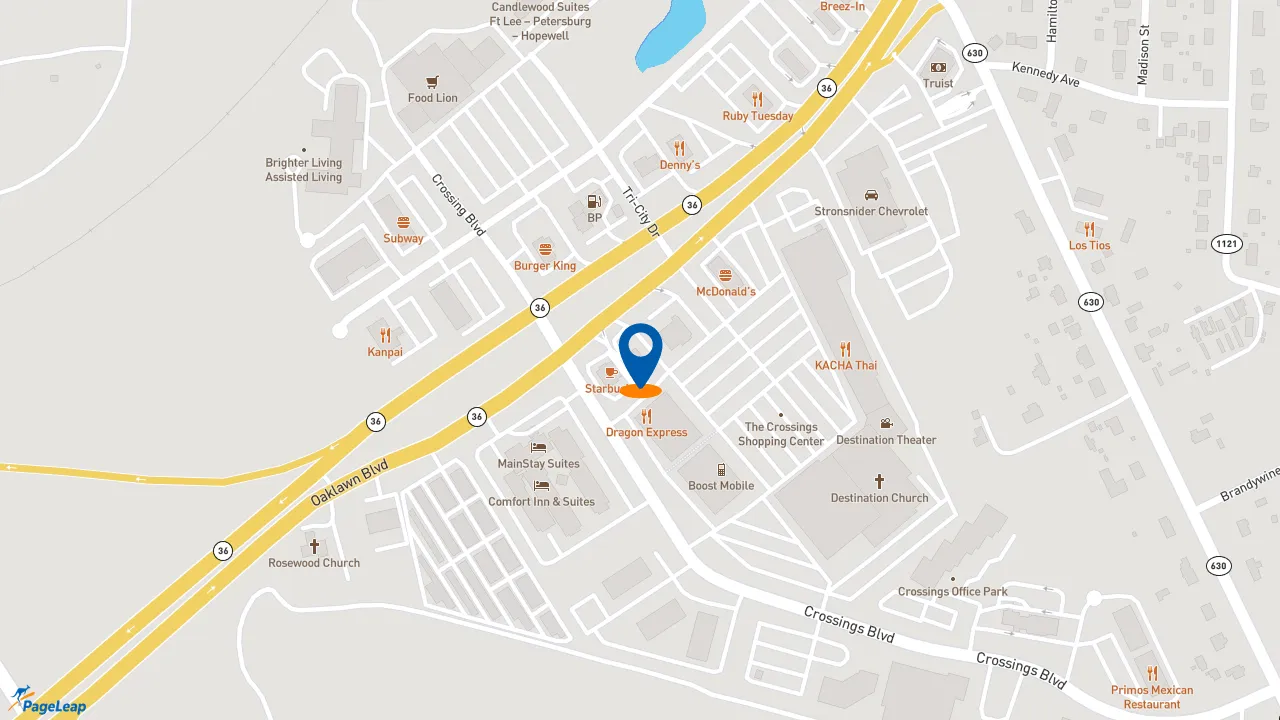 https://pageleap.com map showing location of Taco Bell in Prince George.