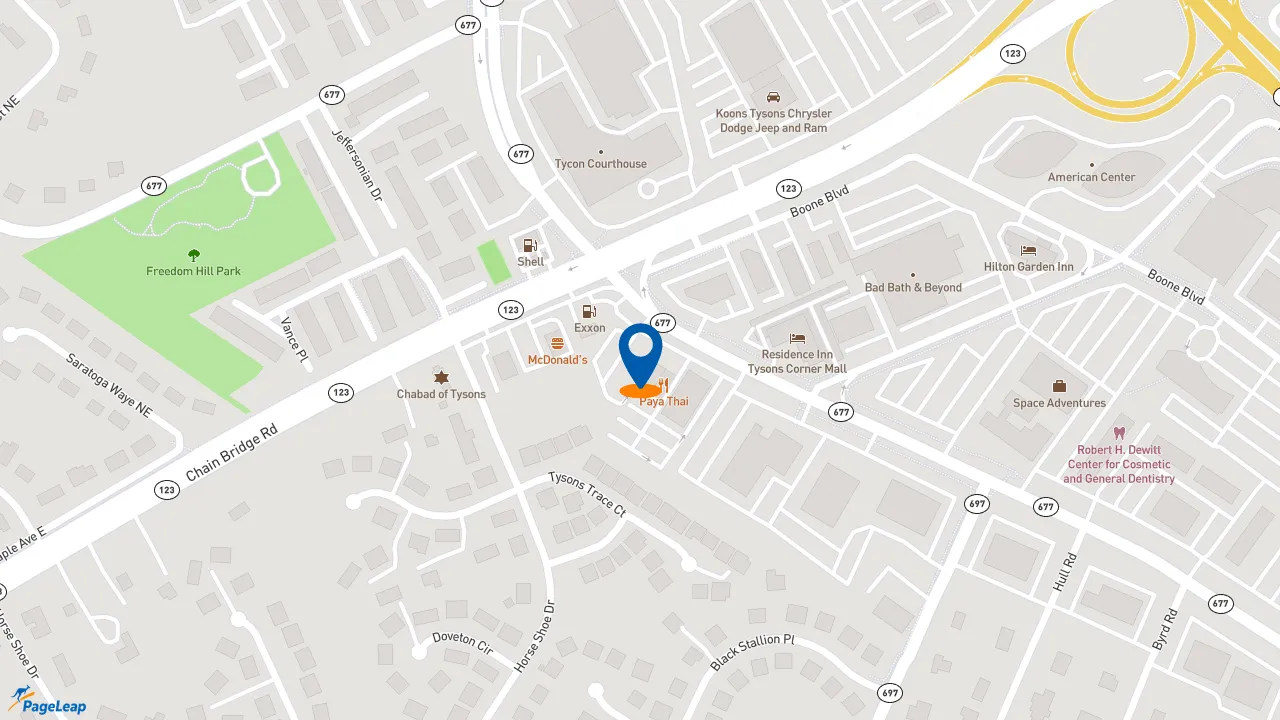 https://pageleap.com map showing location of Taco Bell in Vienna.