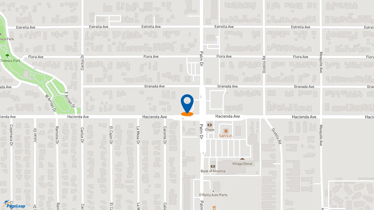 https://pageleap.com map showing location of Taco Bell in Desert Hot Springs.