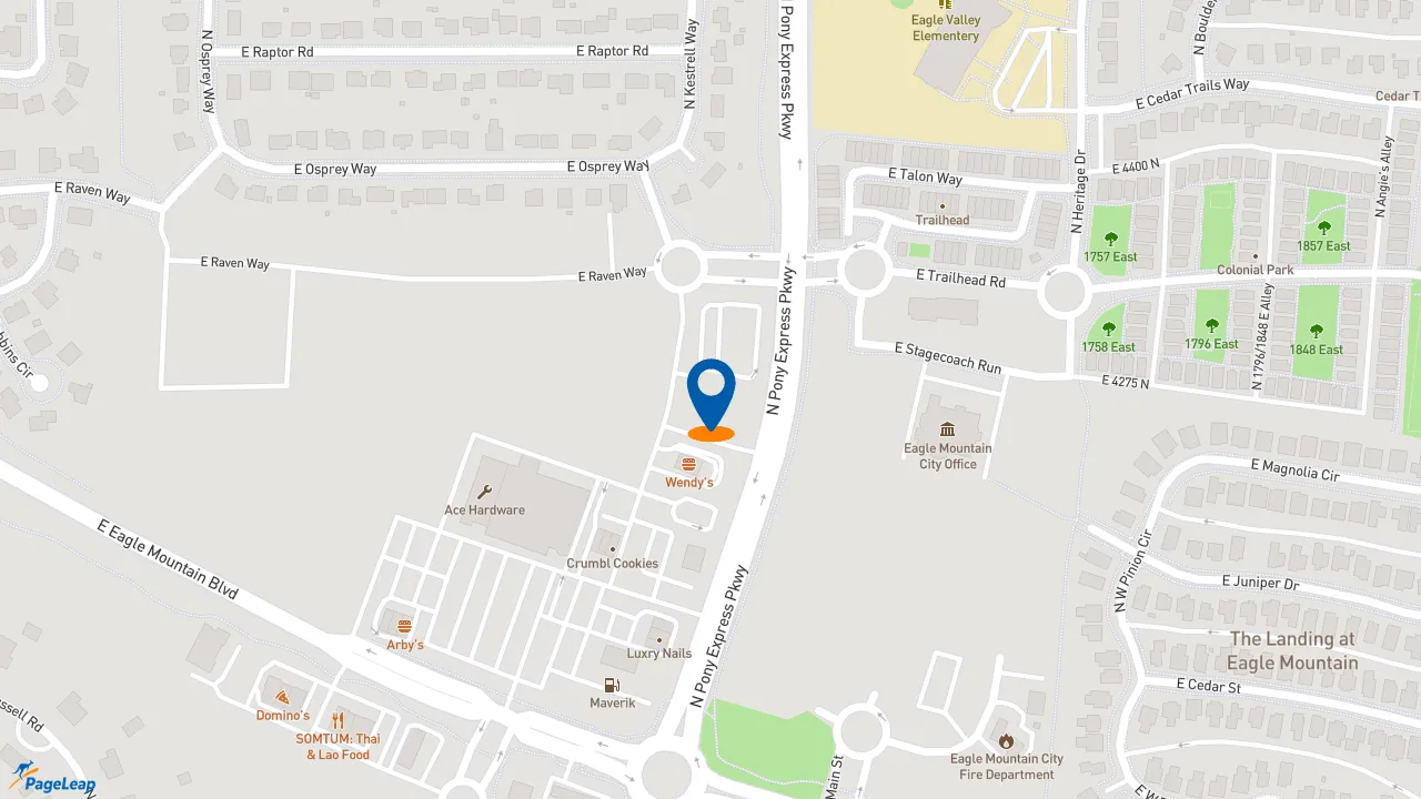 https://pageleap.com map showing location of Taco Bell in Eagle Mountain.