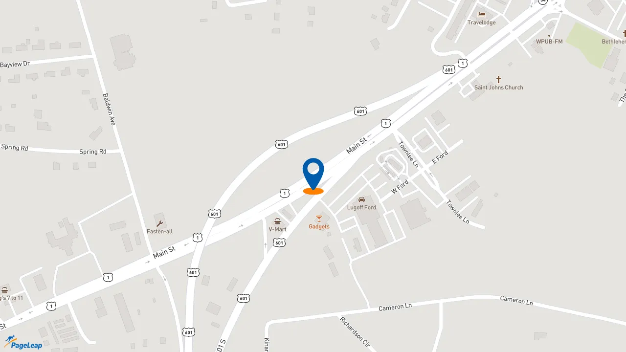 https://pageleap.com map showing location of Taco Bell in Lugoff.