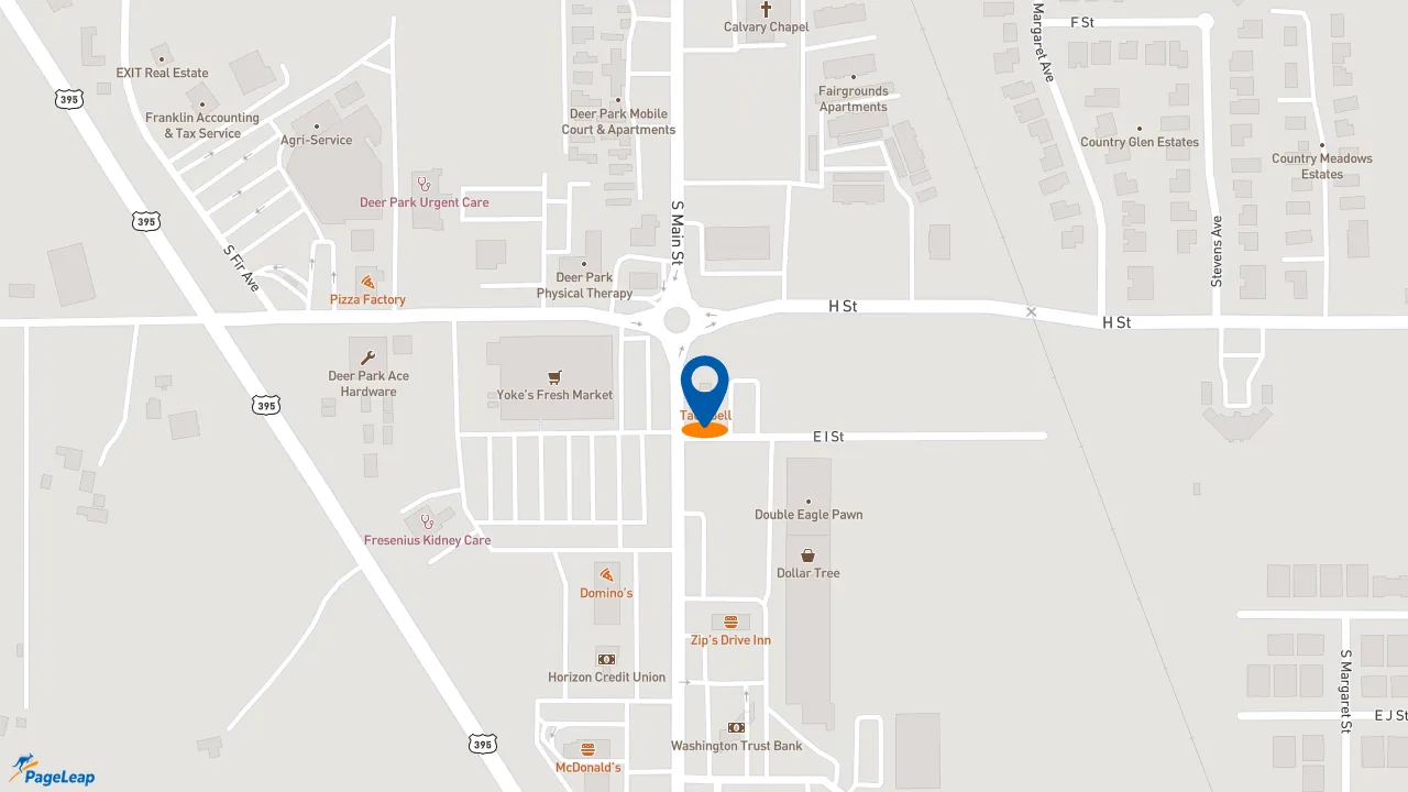 https://pageleap.com map showing location of Taco Bell in Deer Park.