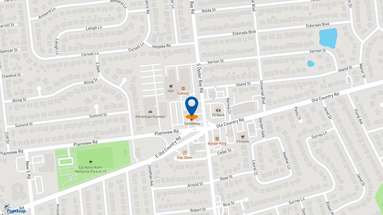 https://pageleap.com map showing location of Taco Bell in Hicksville.